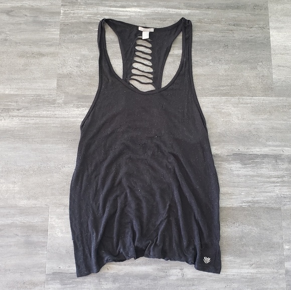 Black Slit Back F21 Long Tank - Picture 1 of 4